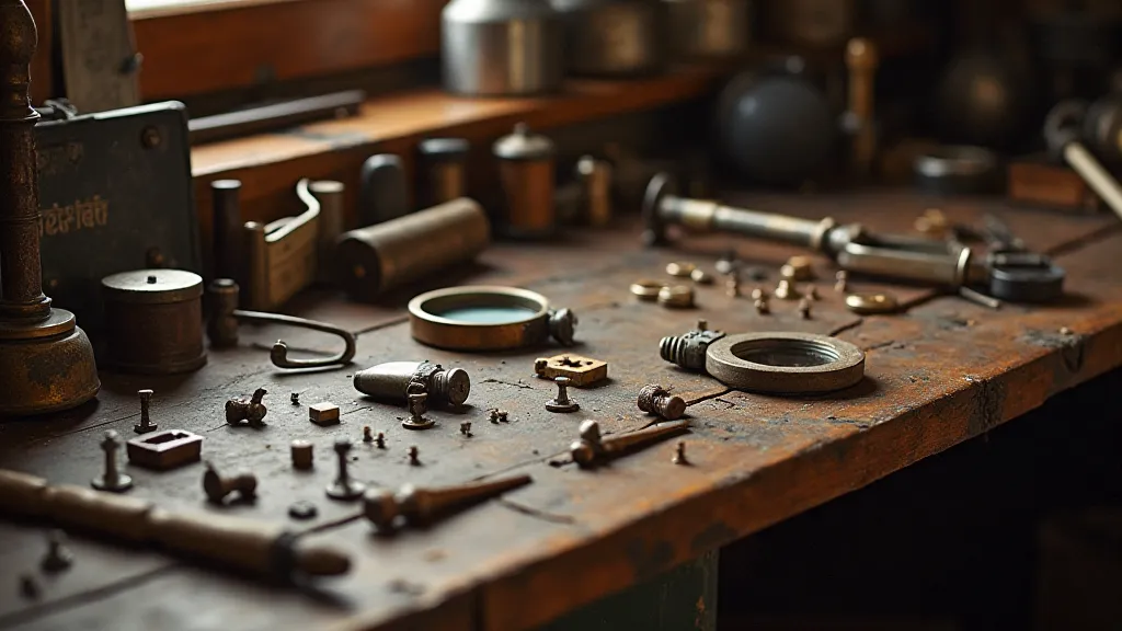 Antique locksmith's workbench