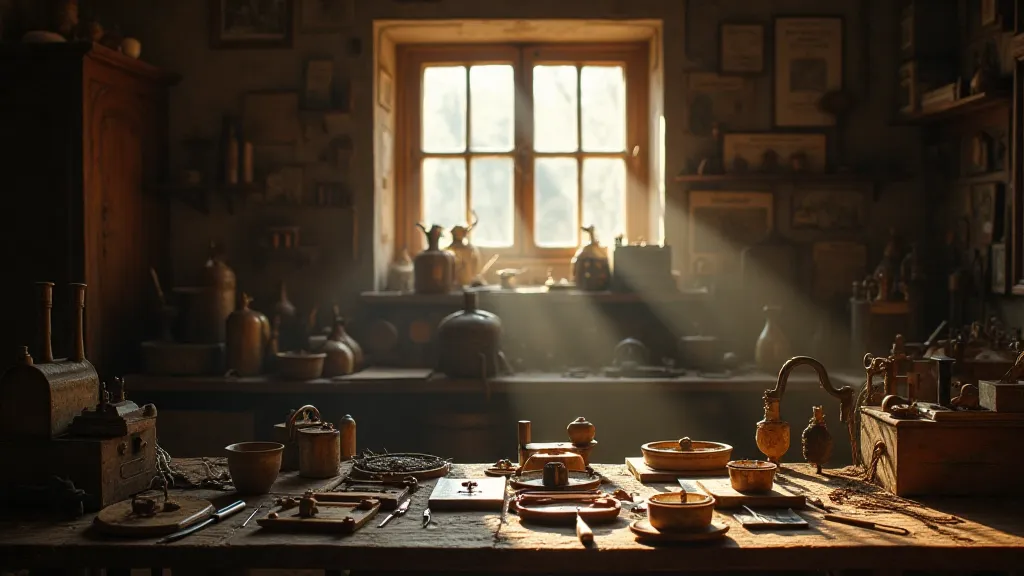Antique locksmith’s workshop