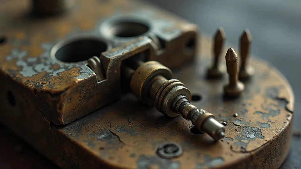 Disassembled pin tumbler lock mechanism