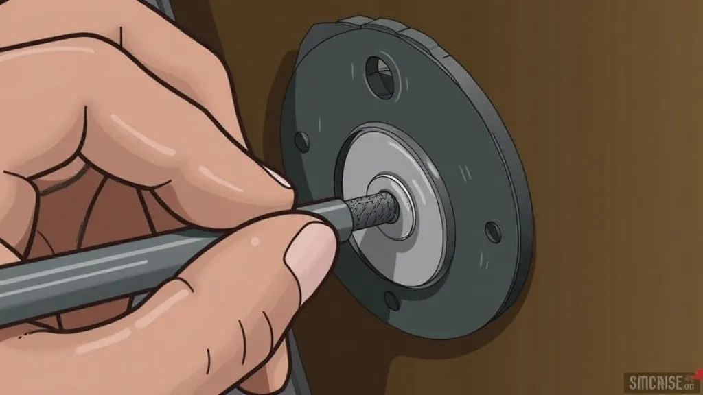 Hand using a tension wrench on a lock