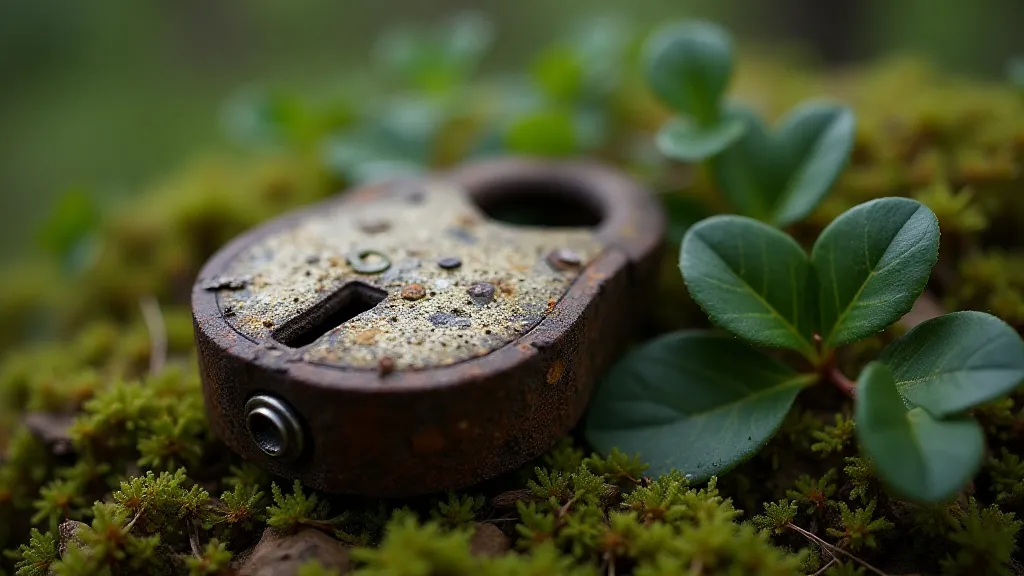 Weathered antique padlock